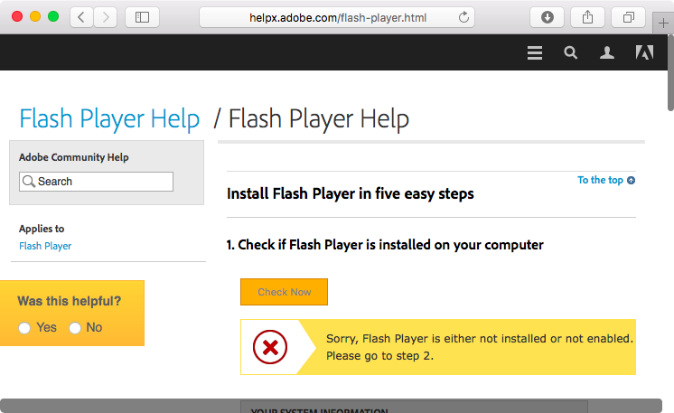Update flash player mac